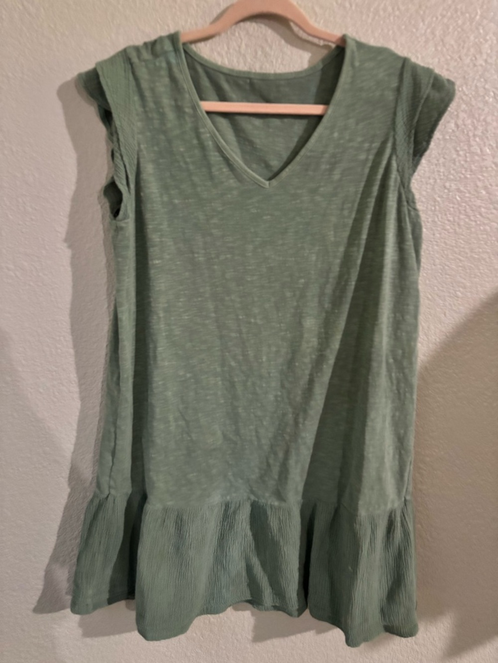 AnyBody Soft Sage Green V-Neck Tee